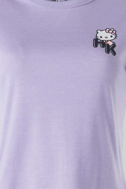  CAMISETA DE KUROMI TIPO CROP MANGA CORTA PARA MUJER