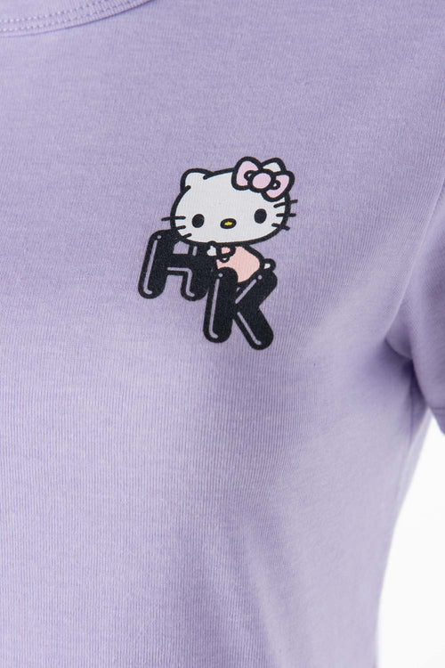Card slide image -  CAMISETA DE HELLO KITTY LILA CROP TOP PARA MUJER