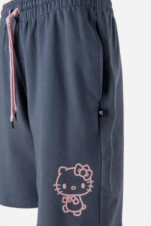 Card slide image -  SHORT DE HELLO KITTY GRIS CON PRETINA ELÁSTICA PARA MUJER