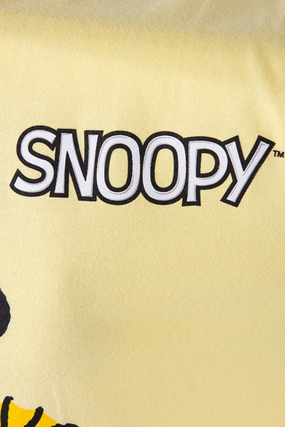  CAMISETA DE SNOOPY AMARILLA MANGA CORTA PARA MUJER