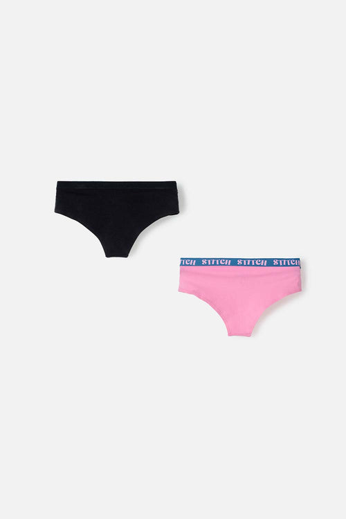 Card slide image -  PACK X2 PANTIES DE STITCH NEGRO Y ROSADO PARA MUJER