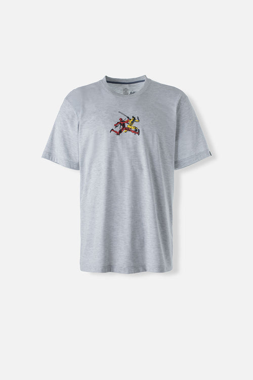 Card slide image -  CAMISETA DE DEADPOOL GRIS JASPE CUELLO REDONDO GÉNERO NEUTRO
