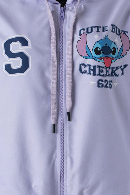 Card slide image -  CHAQUETA DE STITCH LILA CON CIERRE PARA MUJER