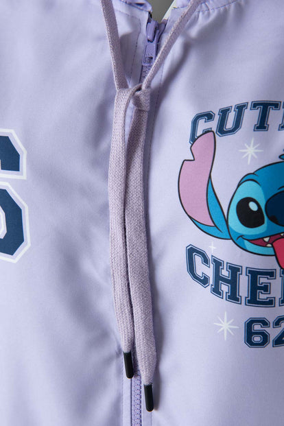  CHAQUETA DE STITCH LILA CON CIERRE PARA MUJER