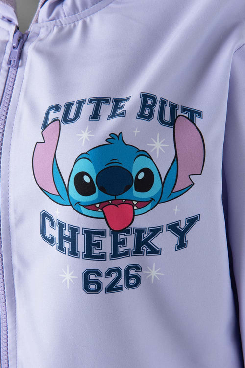 Card slide image -  CHAQUETA DE STITCH LILA CON CIERRE PARA MUJER