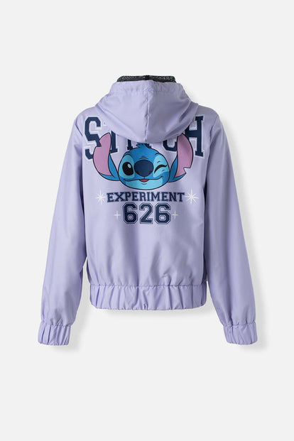  CHAQUETA DE STITCH LILA CON CIERRE PARA MUJER