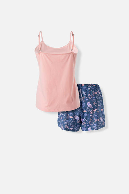  PIJAMA DE HELLO KITTY MULTICOLOR DE PANTALÓN CORTO PARA MUJER