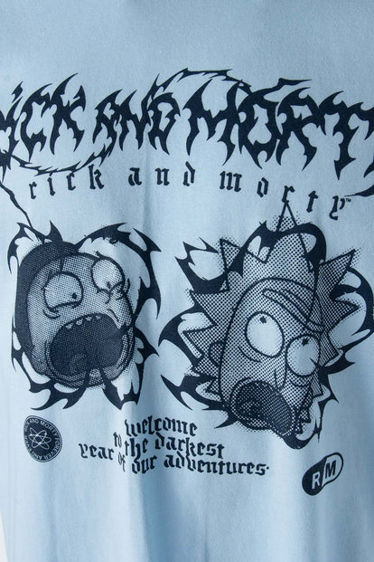  CAMISETA RICK Y MORTY AZUL MANGA CORTA PARA HOMBRE