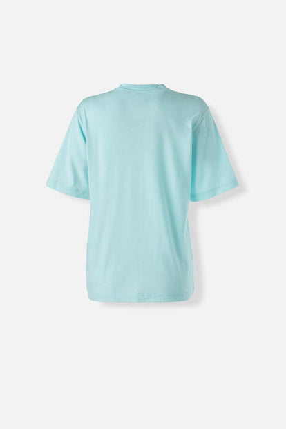  CAMISETA DE SNOOPY MANGA CORTA AZUL PARA MUJER
