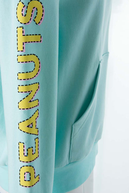  BUZO DE SNOOPY CERRADO  VERDE AZUL PARA MUJER