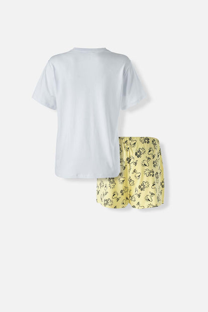  PIJAMA DE SNOOPY DE PANTALÓN CORTO MULTICOLOR PARA MUJER