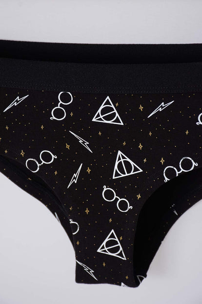  PACK X2 PANTIES DE HARRY POTTER GRIS Y NEGRO PARA MUJER
