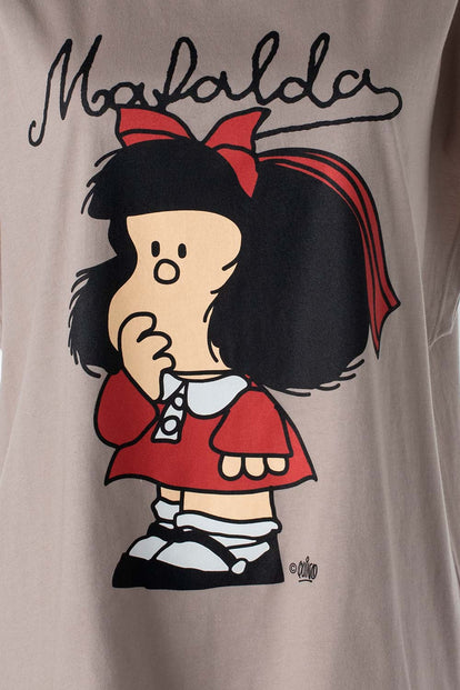  CAMISETA DE MAFALDA MANGA SISA TAUPE PARA MUJER