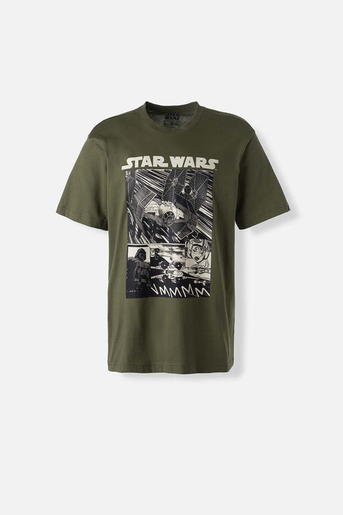 Card slide image -  CAMISETA DE STAR WARS MANGA CORTA VERDE MILITAR PARA HOMBRE