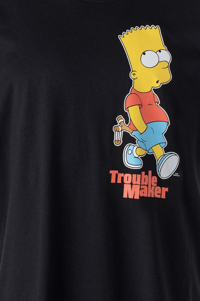 CAMISETA DE BART MANGA CORTA NEGRA PARA HOMBRE
