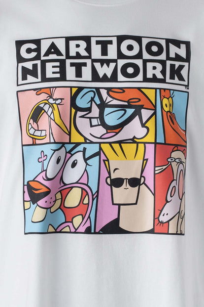  CAMISETA DE CARTOON NETWORK BLANCA MANGA CORTA PARA HOMBRE