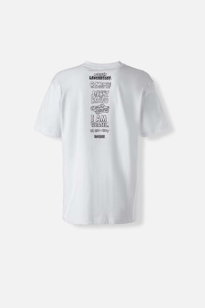 CAMISETA DE CARTOON NETWORK BLANCA MANGA CORTA PARA HOMBRE
