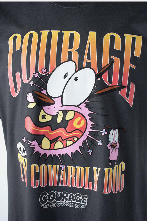 Card slide image -  CAMISETA DE CORAJE EL PERRO COBARDE GRIS MANGA CORTA PARA HOMBRE