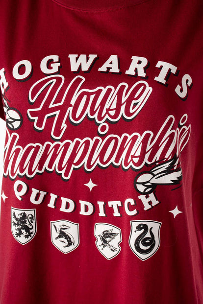  CAMISETA DE HARRY POTTER ROJA MANGA CORTA PARA MUJER