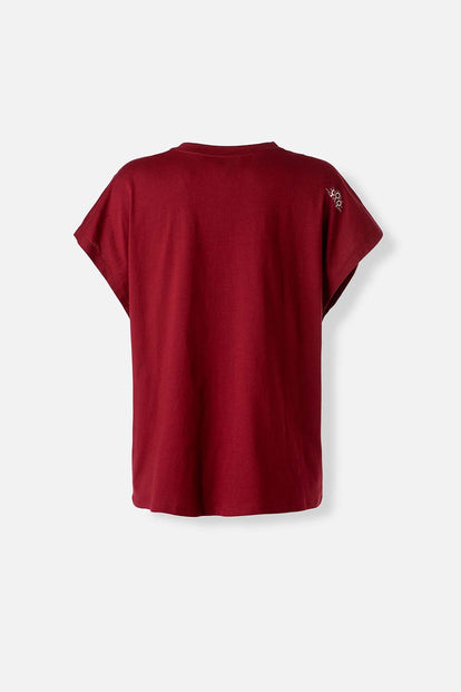  CAMISETA DE HARRY POTTER ROJA MANGA CORTA PARA MUJER