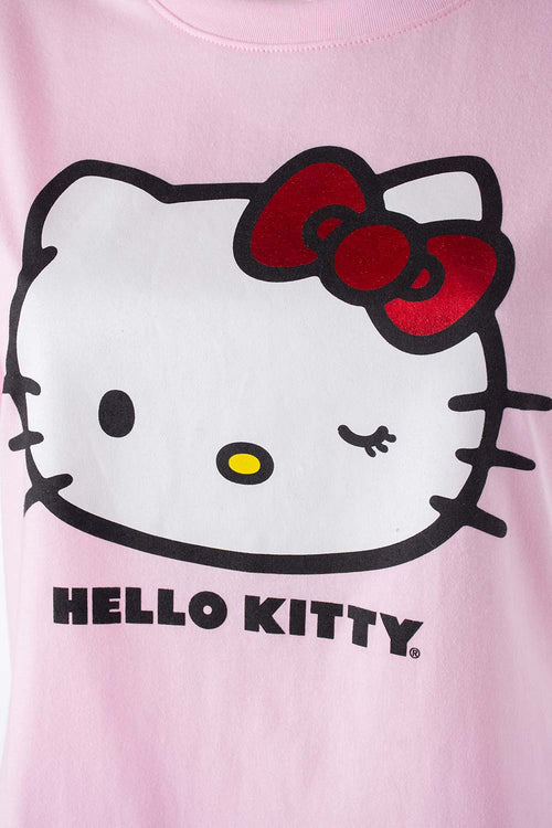 Card slide image -  CAMISETA DE HELLO KITTY ROSADA MANGA CORTA PARA MUJER