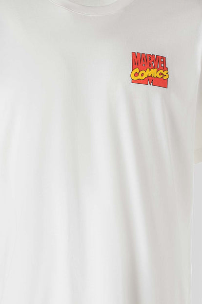  CAMISETA DE MARVEL MANGA CORTA MARFIL PARA HOMBRE