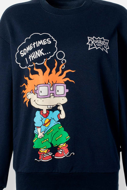  BUZO DE LOS RUGRATS CERRADO AZUL PARA MUJER