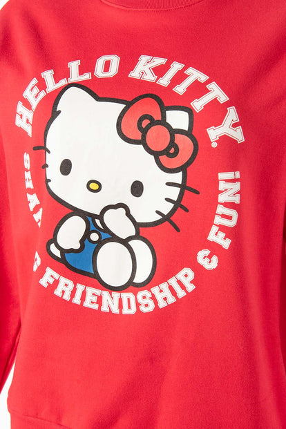  BUZO DE HELLO KITTY CERRADO ROJO PARA MUJER