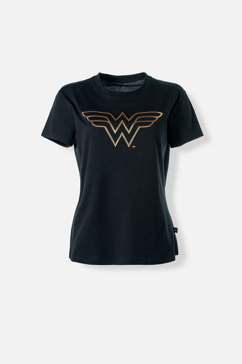 Card slide image -  CAMISETA DE WONDER WOMAN MANGA CORTA NEGRA PARA MUJER
