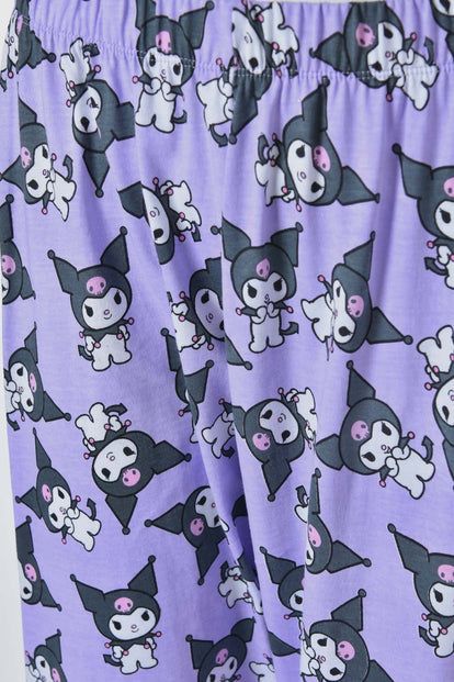  PIJAMA DE MY MELODY & KUROMI BLANCA Y MULTICOLOR DE PANTALÓN LARGO PARA MUJER