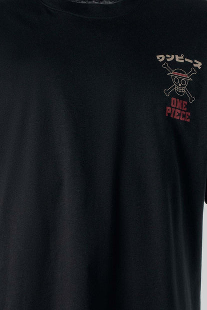  CAMISETA DE ONE PIECE OVERSIZE MANGA CORTA NEGRA PARA HOMBRE