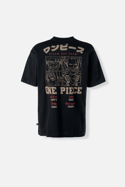  CAMISETA DE ONE PIECE OVERSIZE MANGA CORTA NEGRA PARA HOMBRE