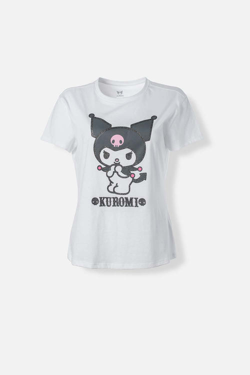 Card slide image -  CAMISETA DE KUROMI BLANCA MANGA CORTA PARA MUJER