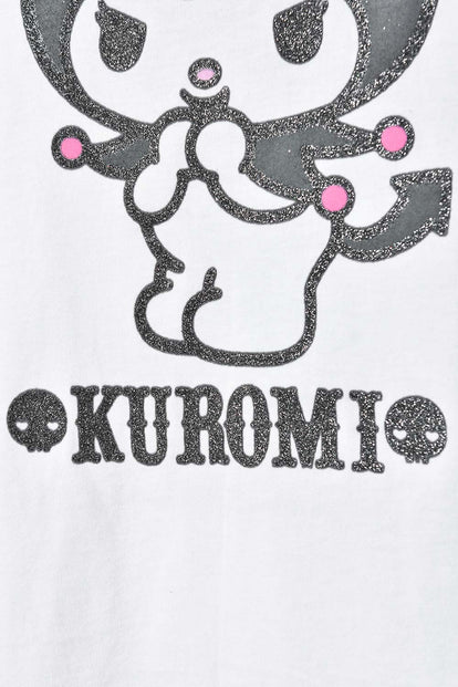  CAMISETA DE KUROMI BLANCA MANGA CORTA PARA MUJER