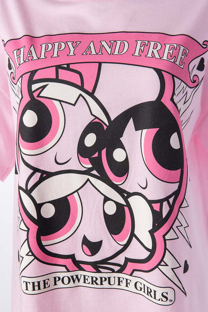  CAMISETA DE LAS CHICAS SUPERPODEROSAS ROSADA PARA MUJER