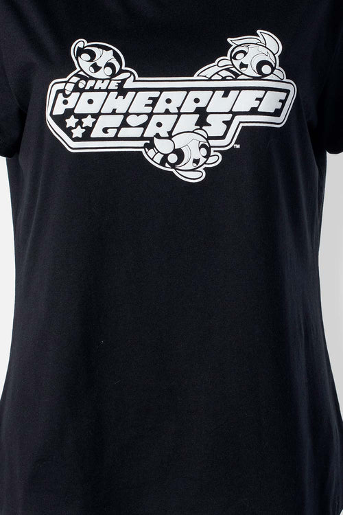 Card slide image -  CAMISETA DE LAS CHICAS SUPERPODEROSAS NEGRA MANGA CORTA PARA MUJER