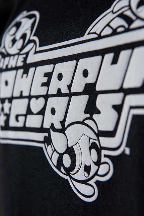 Card slide image -  CAMISETA DE LAS CHICAS SUPERPODEROSAS NEGRA MANGA CORTA PARA MUJER