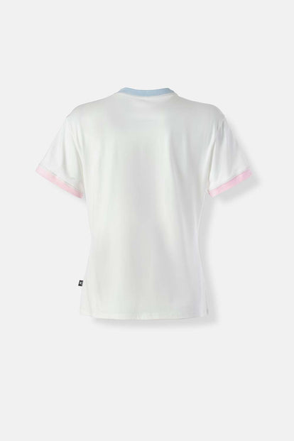  CAMISETA DE STITCH MARFIL MANGA CORTA PARA MUJER