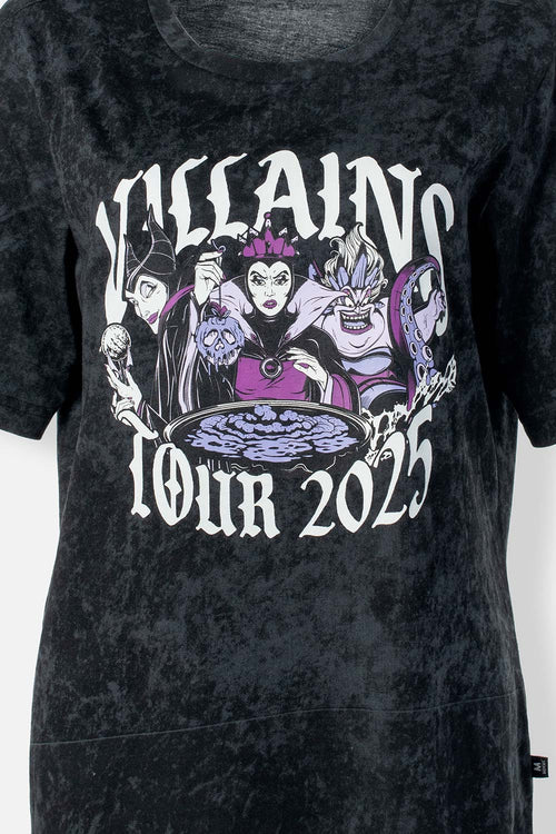 Card slide image -  CAMISETA VILLANAS DISNEY GRIS Y NEGRA MANGA CORTA PARA MUJER