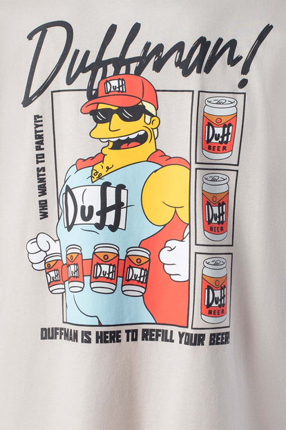  CAMISETA DE LOS SIMPSON MAGA CORTA GRIS NIEBLA PARA HOMBRE