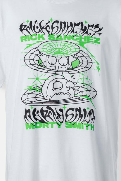 PIJAMA DE RICK Y MORTY DE PANTALÓN CORTO BLANCO PARA HOMBRE