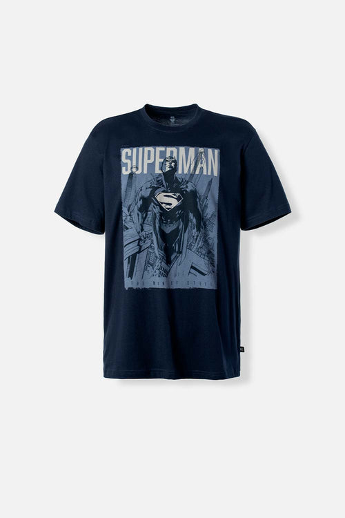 Card slide image -  CAMISETA DE SUPERMAN CUELLO REDONDO AZUL PARA HOMBRE
