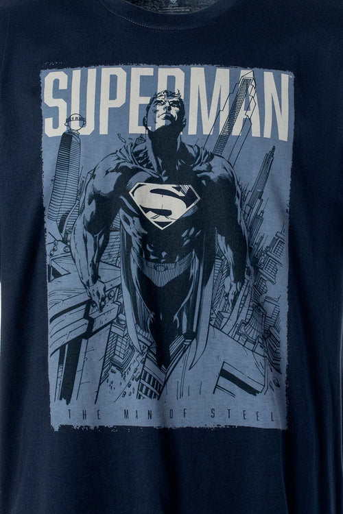 Card slide image -  CAMISETA DE SUPERMAN CUELLO REDONDO AZUL PARA HOMBRE