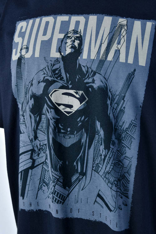 Card slide image -  CAMISETA DE SUPERMAN CUELLO REDONDO AZUL PARA HOMBRE