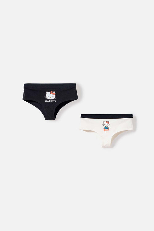 Card slide image -  PACK X2 PANTIES DE HELLO KITTY BLANCO Y NEGRO PARA MUJER