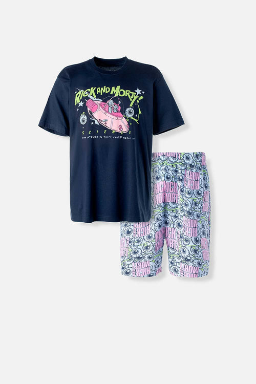 Card slide image -  PIJAMA DE RICK Y MORTY DE PANTALÓN CORTO MULTICOLOR PARA HOMBRE
