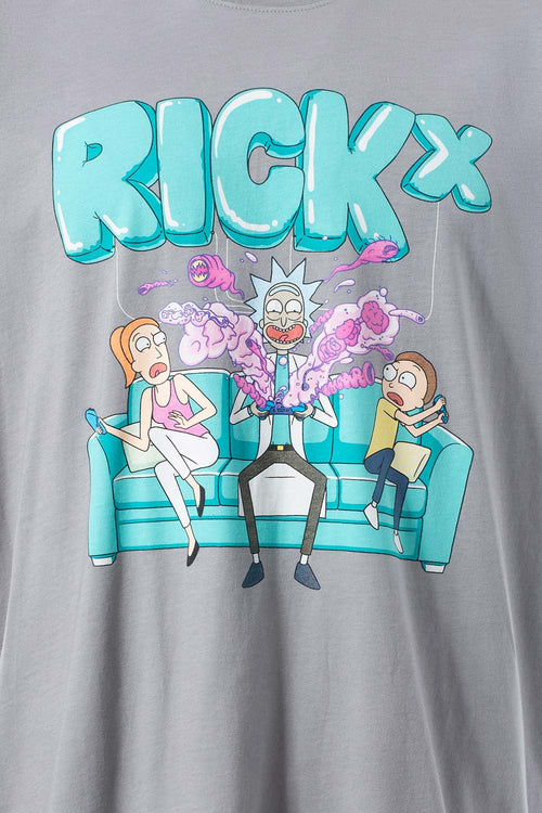Card slide image -  CAMISETA DE RICK Y MORTY MANGA CORTA GRIS HUMO PARA HOMBRE
