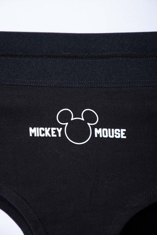 Card slide image -  PACK X2 PANTIES DE MICKEY MOUSE CON CINTURA ELÁSTICA NEGRO Y BLANCO PARA MUJER