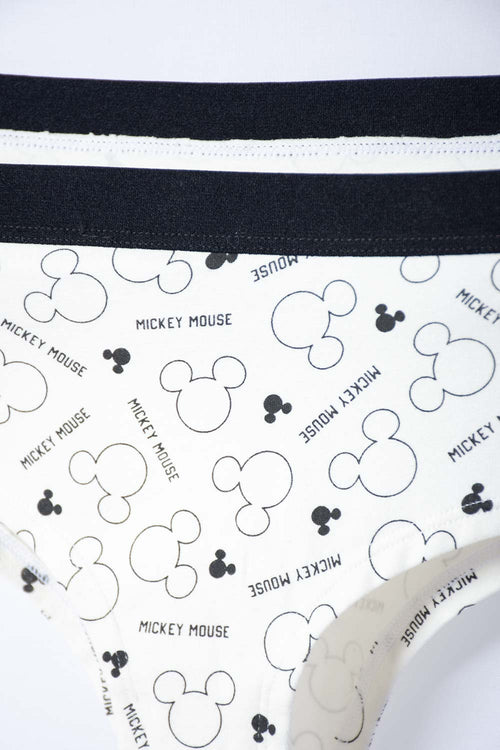 Card slide image -  PACK X2 PANTIES DE MICKEY MOUSE CON CINTURA ELÁSTICA NEGRO Y BLANCO PARA MUJER