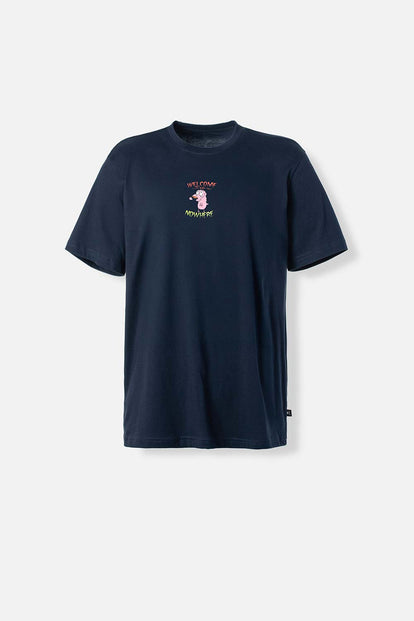  CAMISETA DE CORAJE AZUL ESTAMPADA EN POSTERIOR PARA HOMBRE